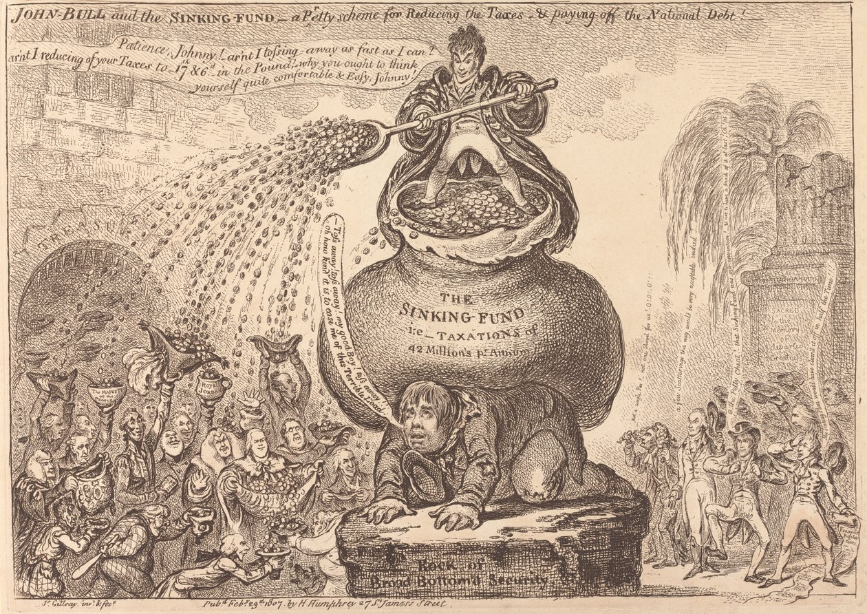 John Bull och amorteringsfonden av James Gillray