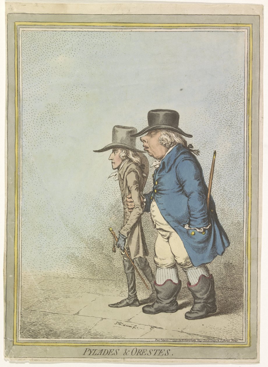 Karikatyr av William V, 1797 Pylades & Orestes (titel på objekt) av James Gillray