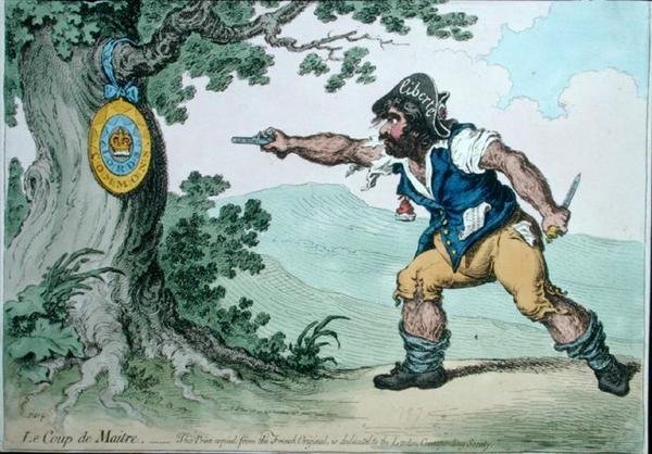 Le Coup de Maitre, utgiven av Hannah Humphrey 1797 (handfärgad etsning) av James Gillray