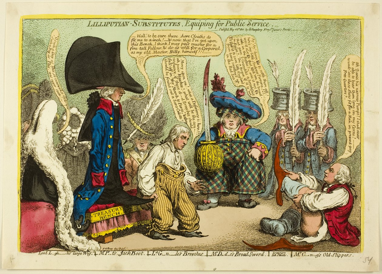 Lilliputian-ersättare, utrustning för offentlig tjänst av James Gillray