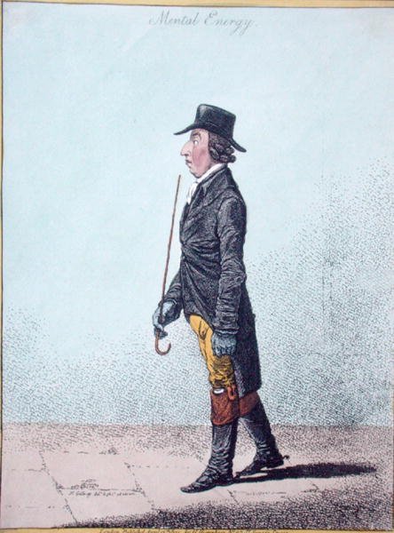 Mental Energy, publicerad av Hannah Humphrey 1801 (handfärgad etsning) av James Gillray