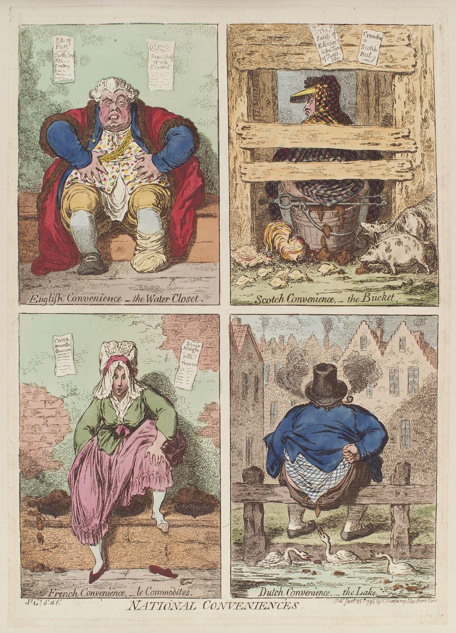 Nationella bekvämligheter, 1769 av James Gillray
