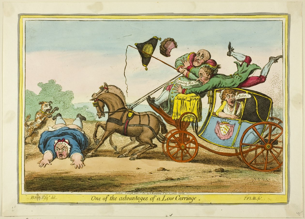 En av fördelarna med en låg vagn av James Gillray