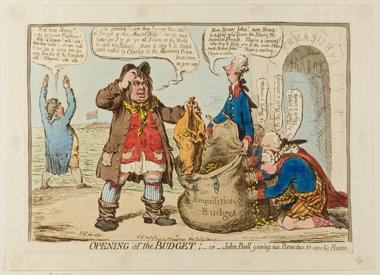 Öppnande av budgeten av James Gillray