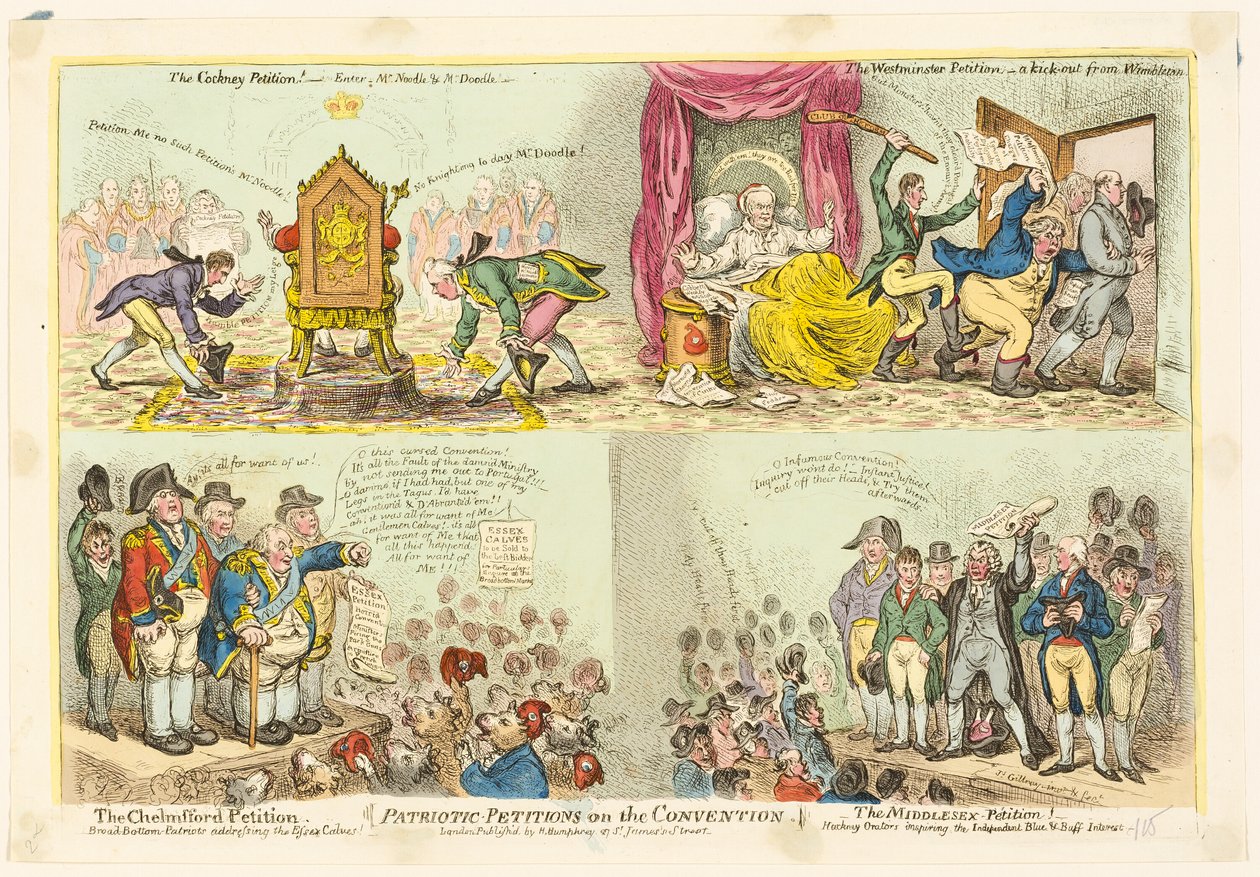 Patriotiska framställningar om konventionen av James Gillray