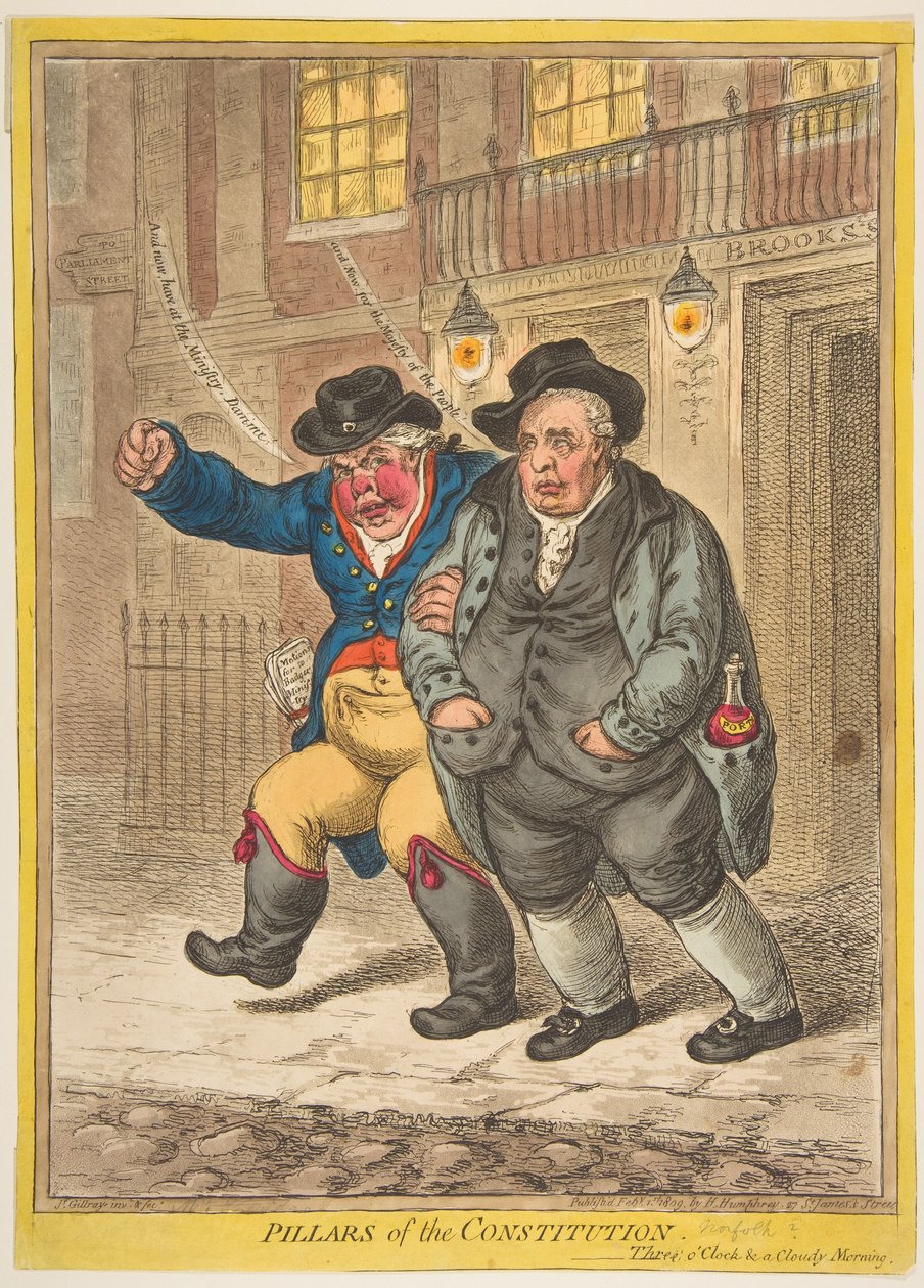 Konstitutionens pelare, 1 februari 1809. av James Gillray