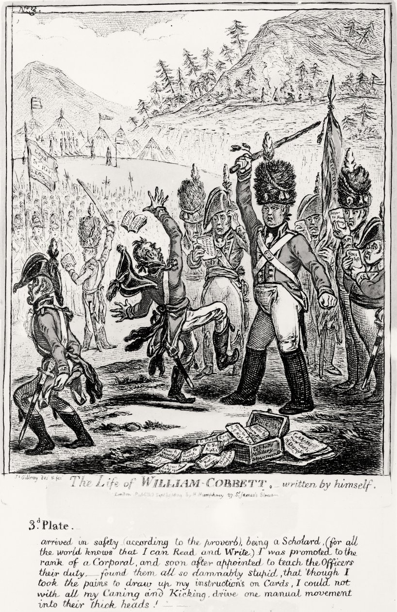 Tallrik 3, från The Life of William Cobbett, skriven av honom själv, pub. av H. Humphrey, 1809 av James Gillray