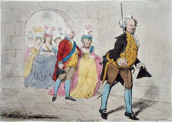Polonius, utgiven av Hannah Humphrey 1795 (handfärgad etsning) av James Gillray