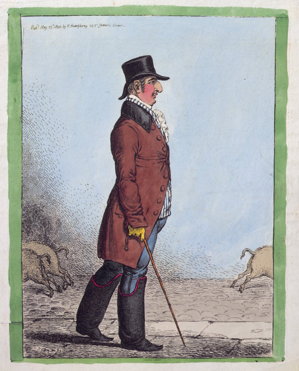 Porträtt av Charles Howard, hertig av Norfolk (1746-1815) publicerat av Hannah Humphrey år 1800 (handkolorerad etsning) av James Gillray
