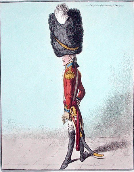 Porträtt av en officer, publicerad av Hannah Humphrey 1800 (handfärgad etsning) av James Gillray