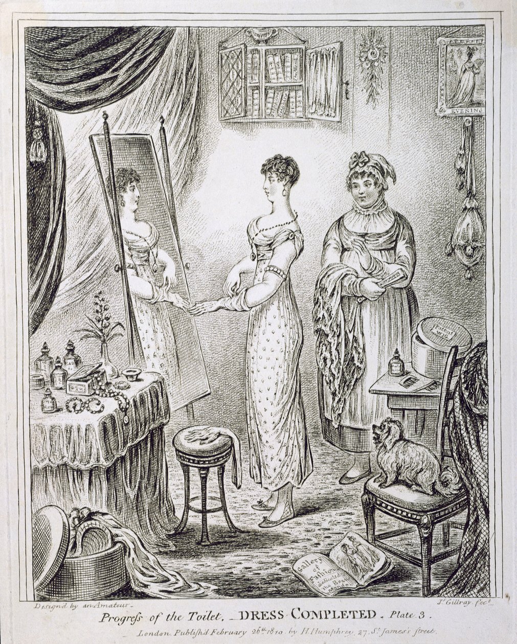 Progress of the Toilet, or Dress Completed, utgiven av Hannah Humphrey 1810. av James Gillray