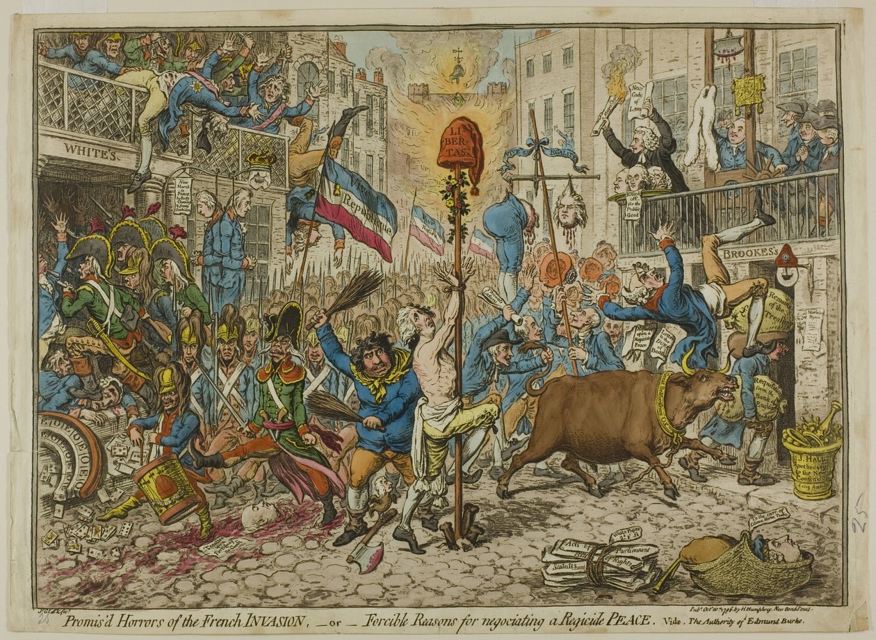 Den franska invasionens utlovade fasor av James Gillray