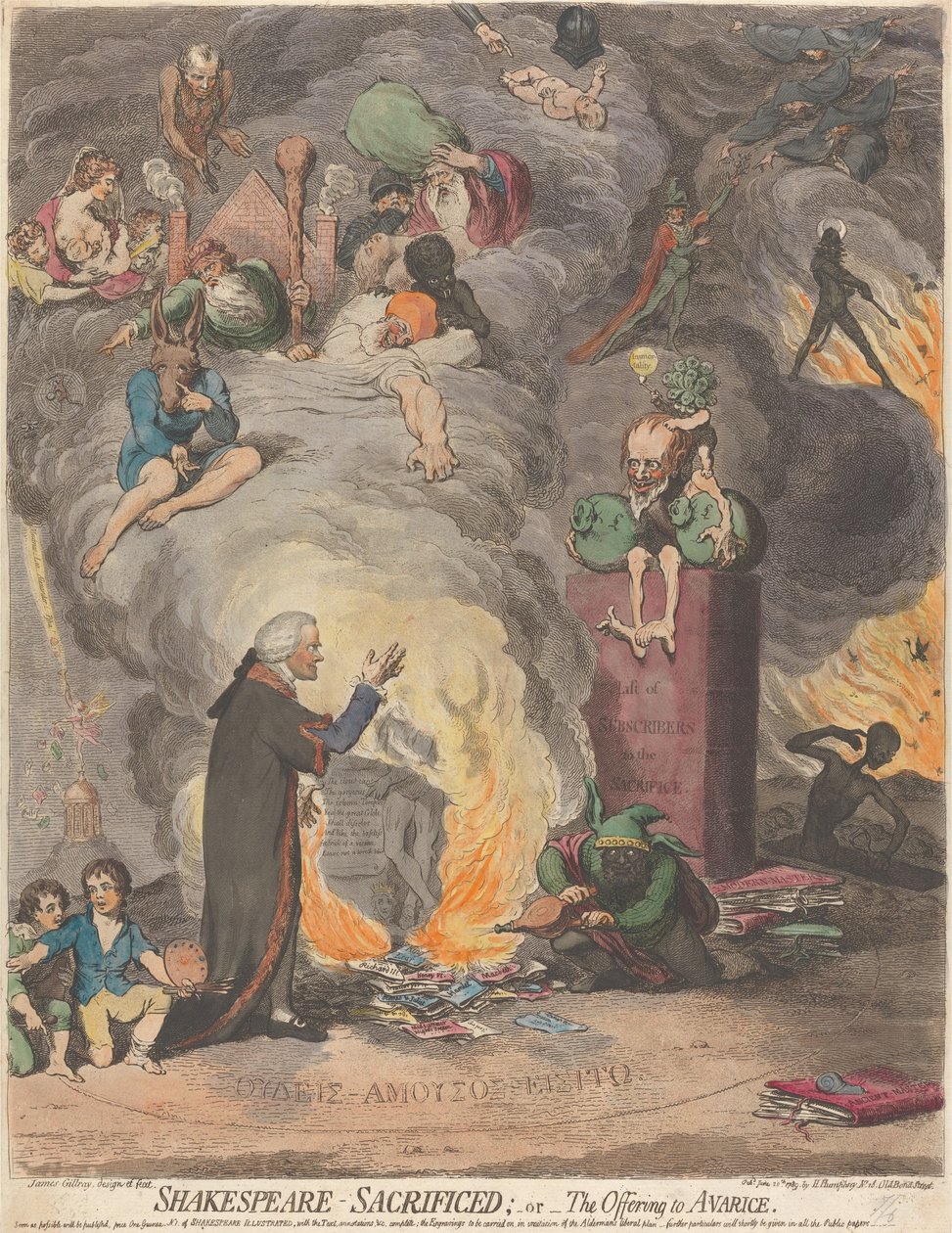 Shakespeare offrade; eller, erbjudandet till girighet av James Gillray