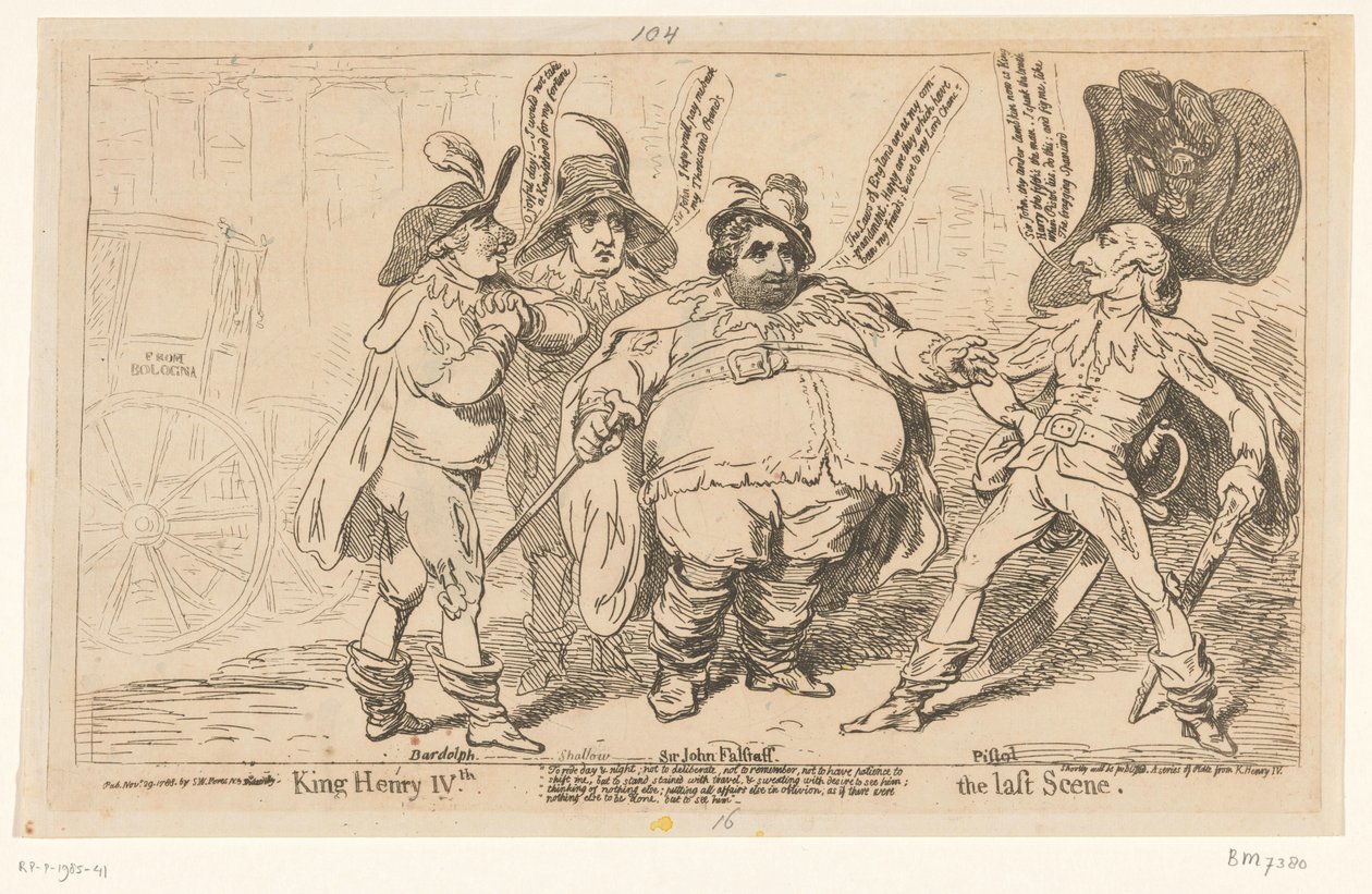 Spotprent på Charles Fox, 1788 Kung Henrik IV. Den sista scenen (titel på objekt) av James Gillray