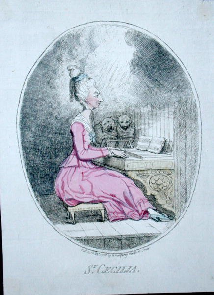 St. Cecilia, utgiven av Hannah Humphrey 1782 (handfärgad etsning) av James Gillray