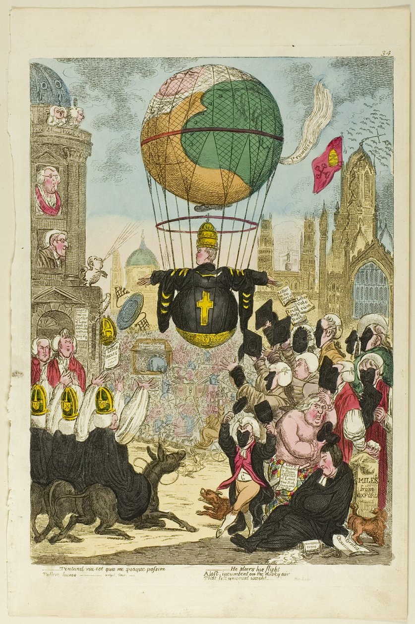 Tentand via est qua me quoque possim tollere humo av James Gillray