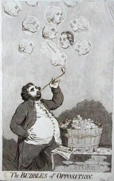 Oppositionens bubblor av James Gillray