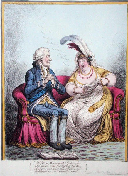 Bulstrode Siren, utgiven av Hannah Humphrey 1803 (handkolorerad etsning) av James Gillray