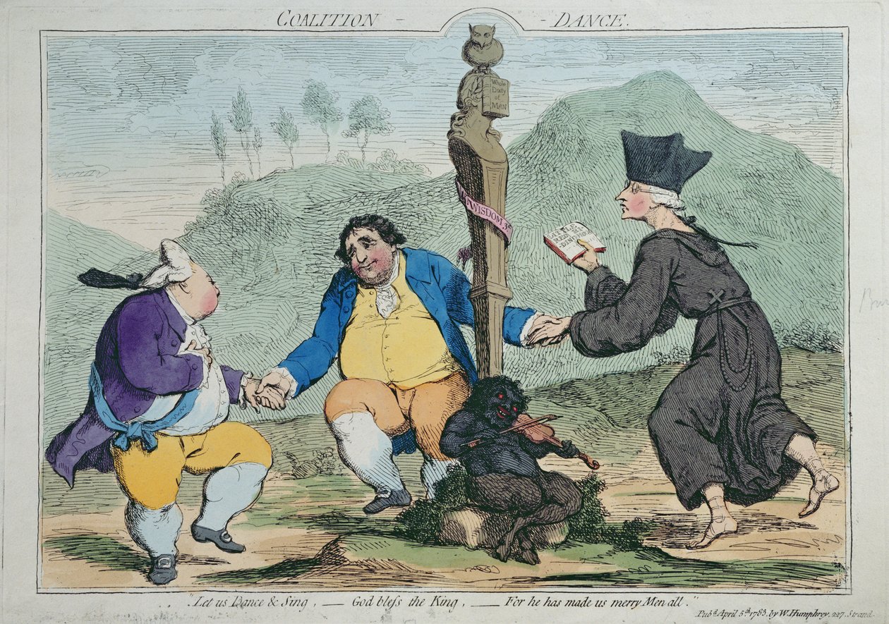 The Coalition-Dance, publicerad av William Humphrey 1783 (handfärgad etsning) av James Gillray