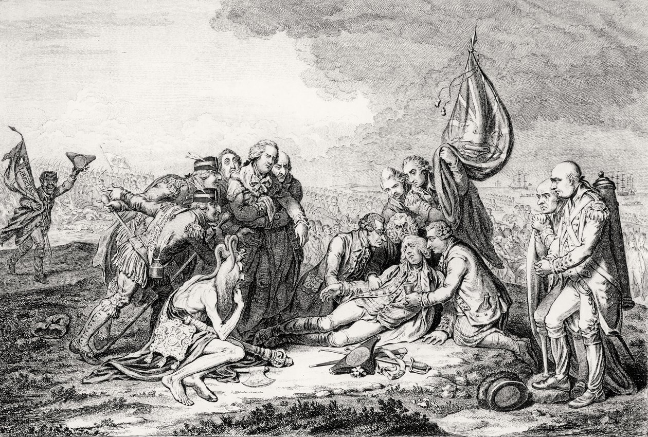 The Death of the Great Wolfe, pub. av H. Humphrey, 1795 (se även 119752, 124902 & 153197) av James Gillray