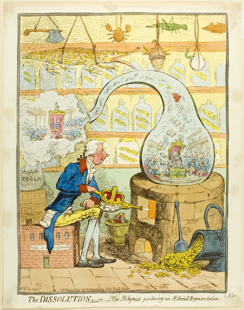 Upplösningen; eller Alchymisten som framställer en eterisk avbildning av James Gillray