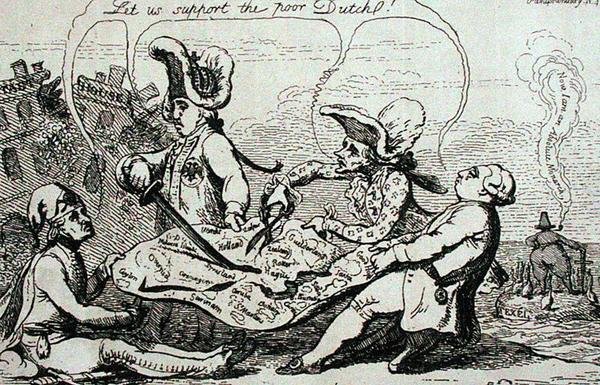 The Dutch Divisions, utgiven av S.W. Fores 1787 (etsning) av James Gillray