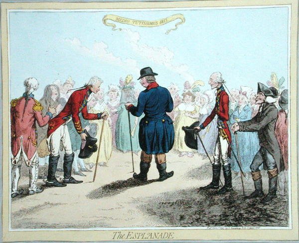 The Esplanade, publicerad av Hannah Humphrey 1797 (handfärgad etsning) av James Gillray