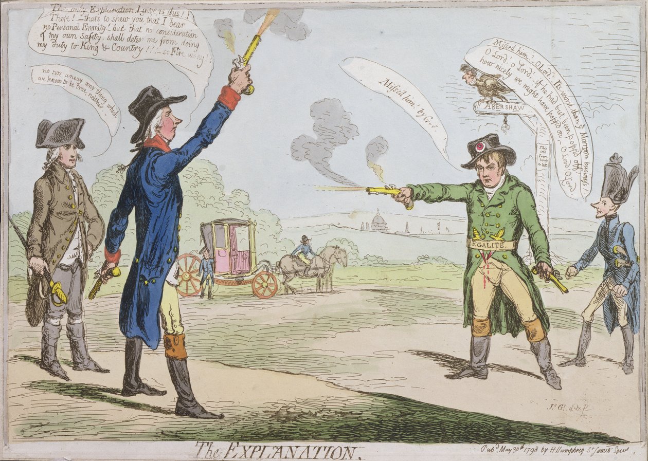 The Explanation, publicerad av Hannah Humphrey 1798 (handfärgad etsning) av James Gillray