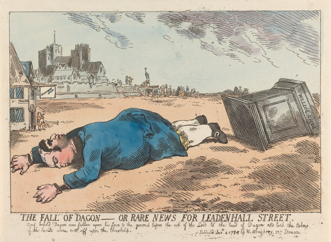 Dagons fall - eller Sällsynta nyheter för Leadenhall Street av James Gillray