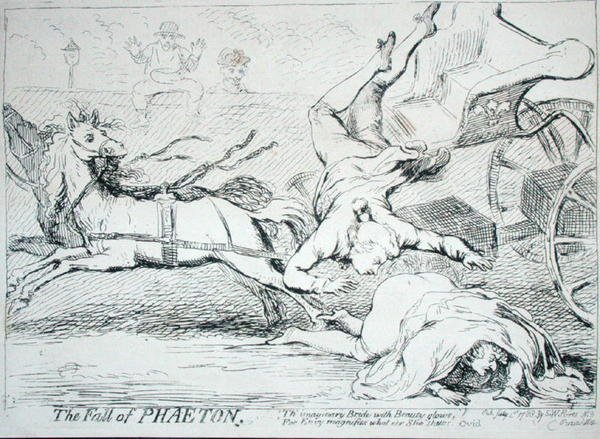 The Fall of Phaeton, utgiven av S.W. Fores 1788 (etsning) av James Gillray