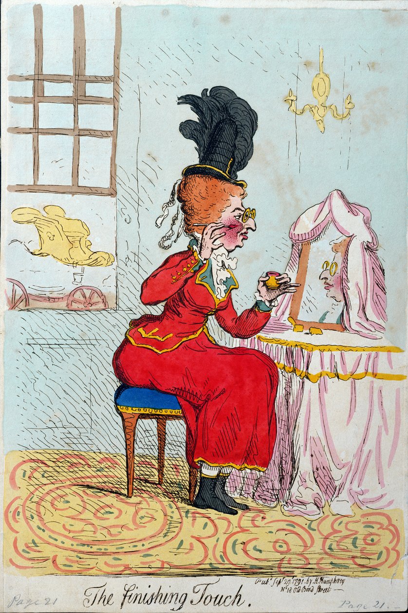 The Finishing Touch, utgiven av Hannah Humphrey 1791 (handkolorerad etsning) av James Gillray