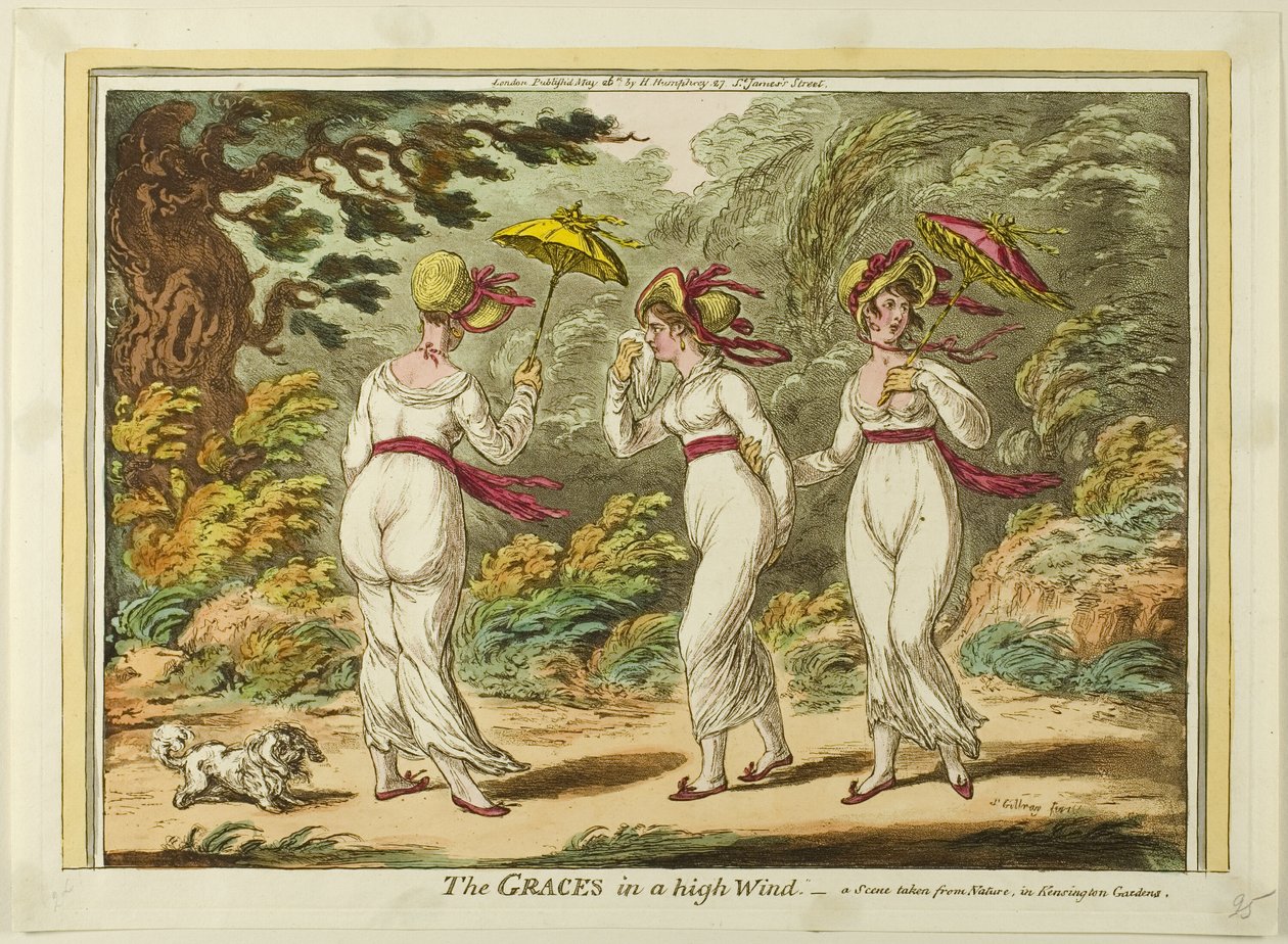 The Graces i en hög vind av James Gillray