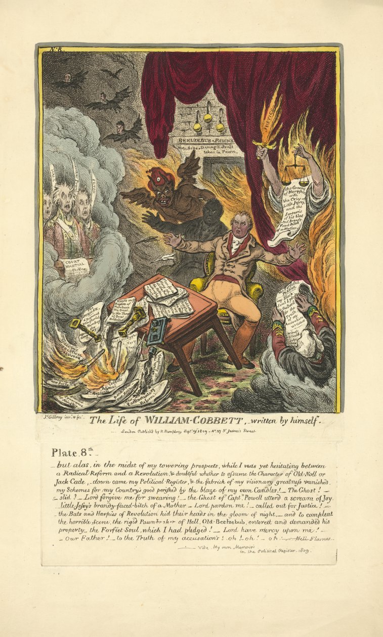 The Life of William Cobbett, av honom själv, utgiven av Hannah Humphrey, 1809 (handfärgad gravyr) av James Gillray