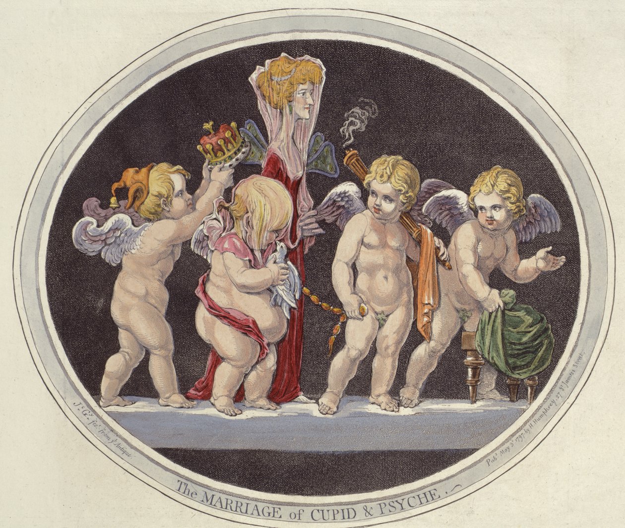 Amors och Psyches äktenskap av James Gillray