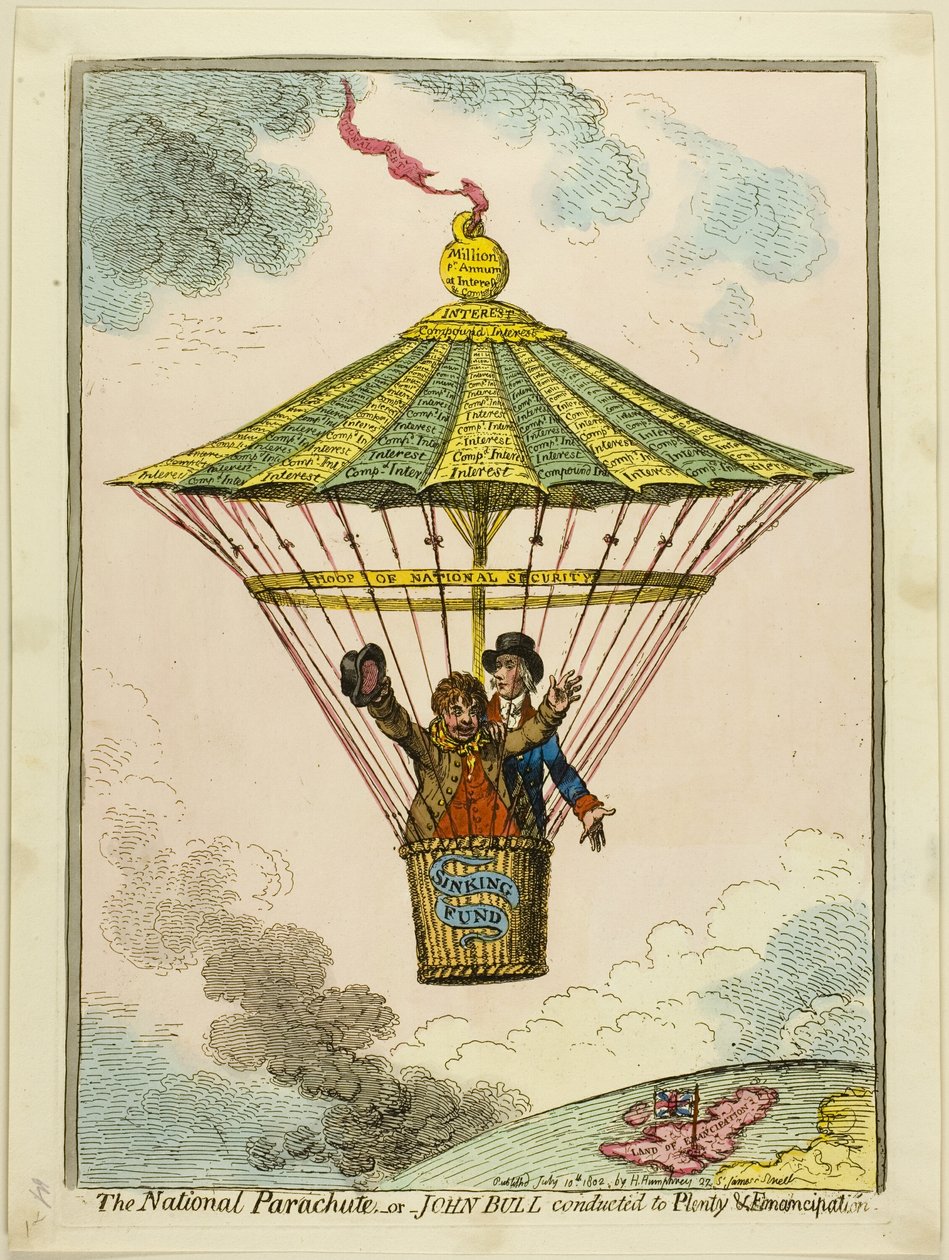 Den nationella fallskärmen av James Gillray