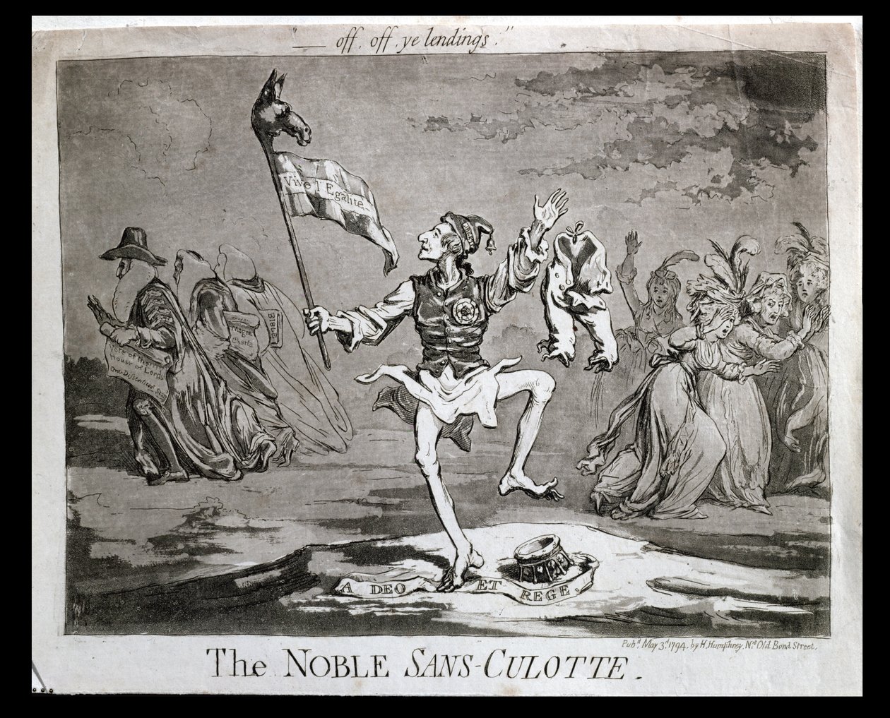 The Noble Sans-Culotte, utgiven av Hannah Humphrey 1794. av James Gillray