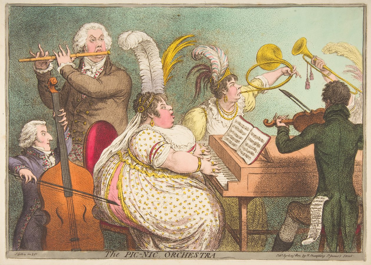 Pic-Nic Orchestra, 23 april 1802. av James Gillray