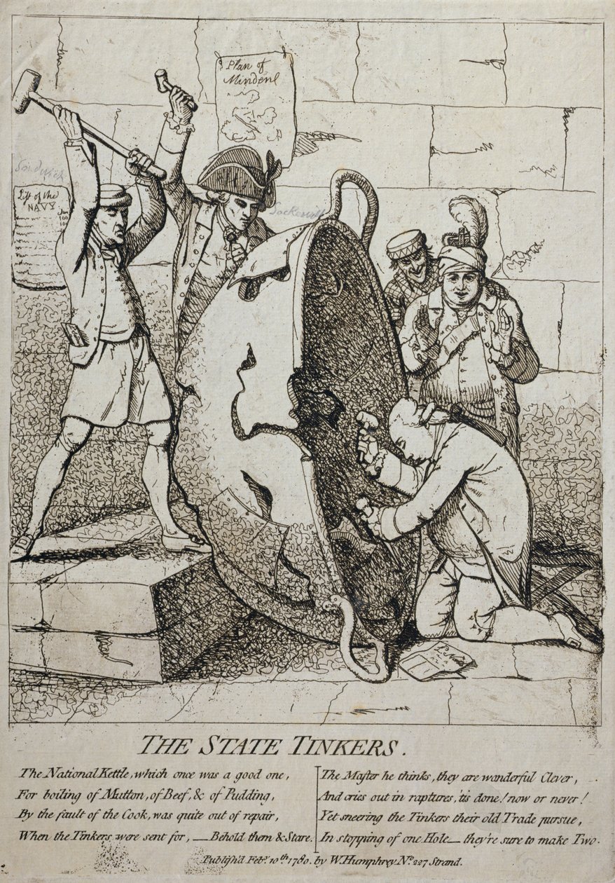 The State Tinkers, publicerad av William Humphrey 1780 av James Gillray