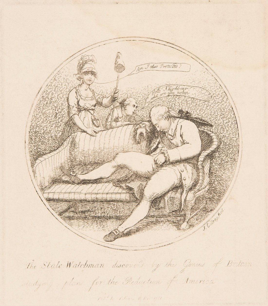 The State Watchman upptäckt av brittiska geni av James Gillray