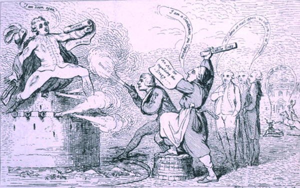 Theatrical War, utgiven av S.W. Fores 1787 (etsning) av James Gillray