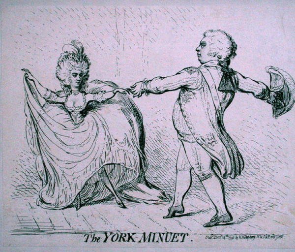 The York Menuet, publicerad av Hannah Humphrey 1791 (etsning) av James Gillray