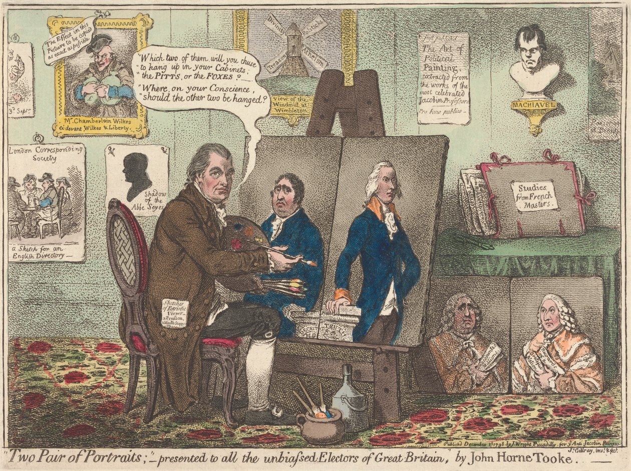 Två par porträtt - Presenterade för alla opartiska väljare i Storbritannien av John Horne Tooke av James Gillray