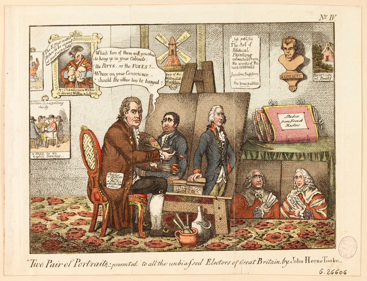 Två par porträtt: presenterade för alla opartiska väljare i Storbritannien av John Horne Tooke av James Gillray