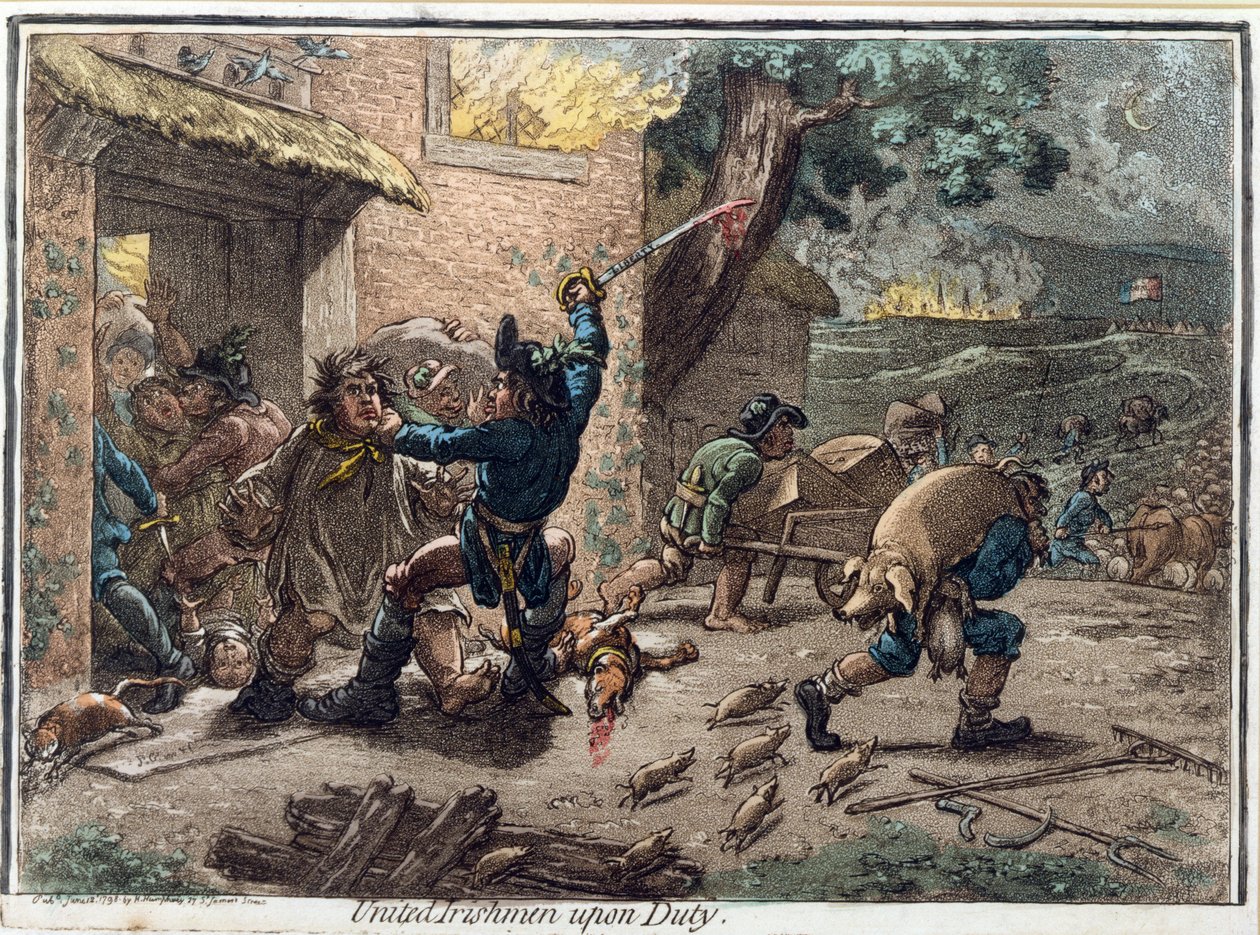 United Irishmen Upon Duty, utgiven av Hannah Humphrey 1798 av James Gillray
