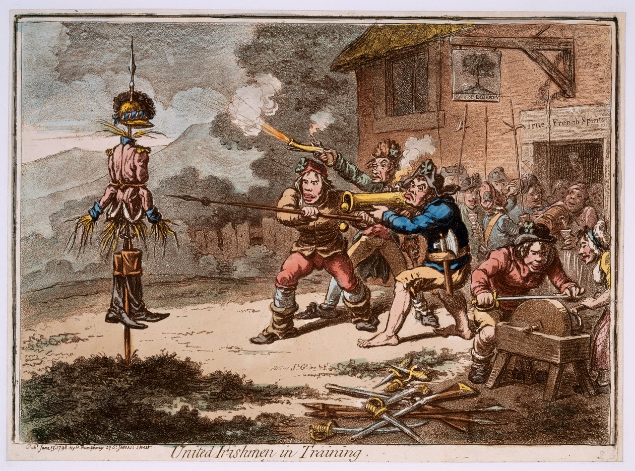 "Förenade irländare på träning" av James Gillray