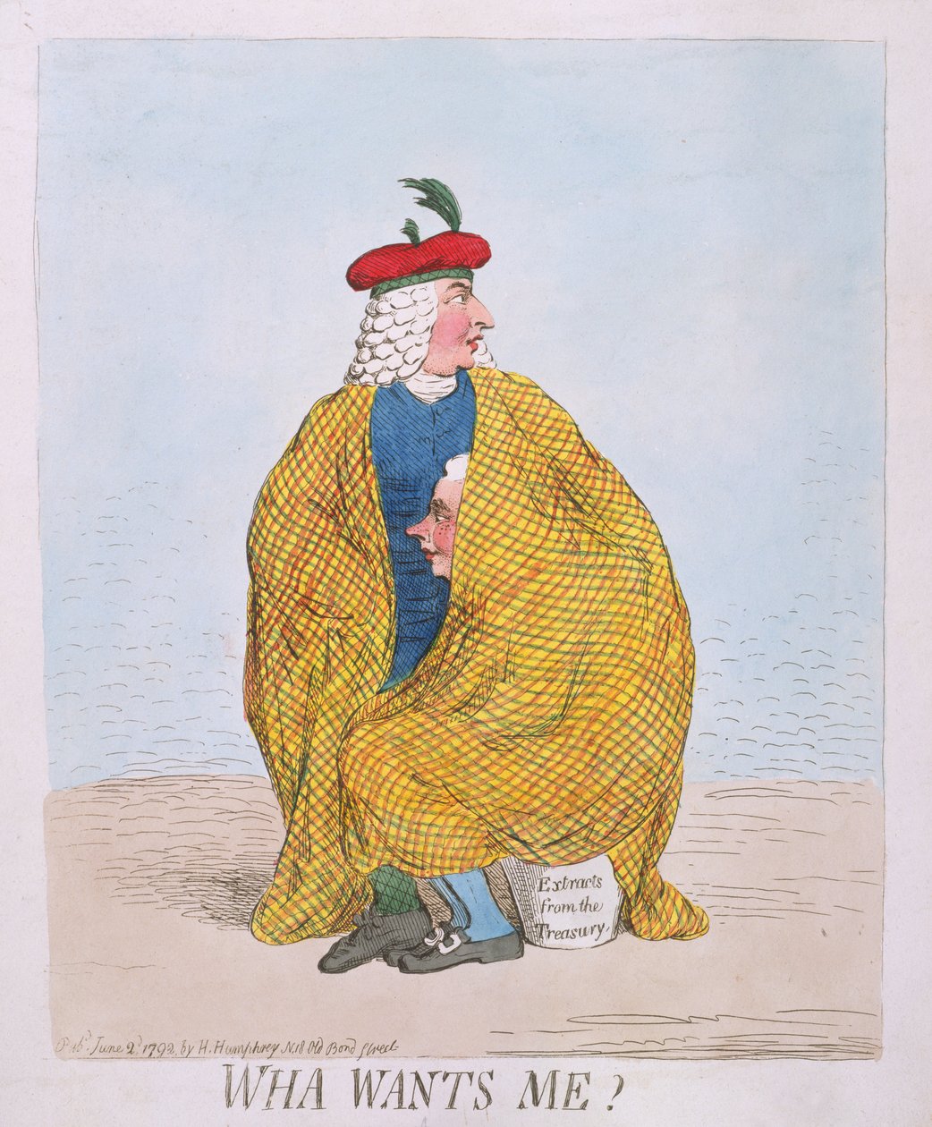 Wha Wants Me publicerad av Hannah Humphrey 1792 (handfärgad etsning) av James Gillray