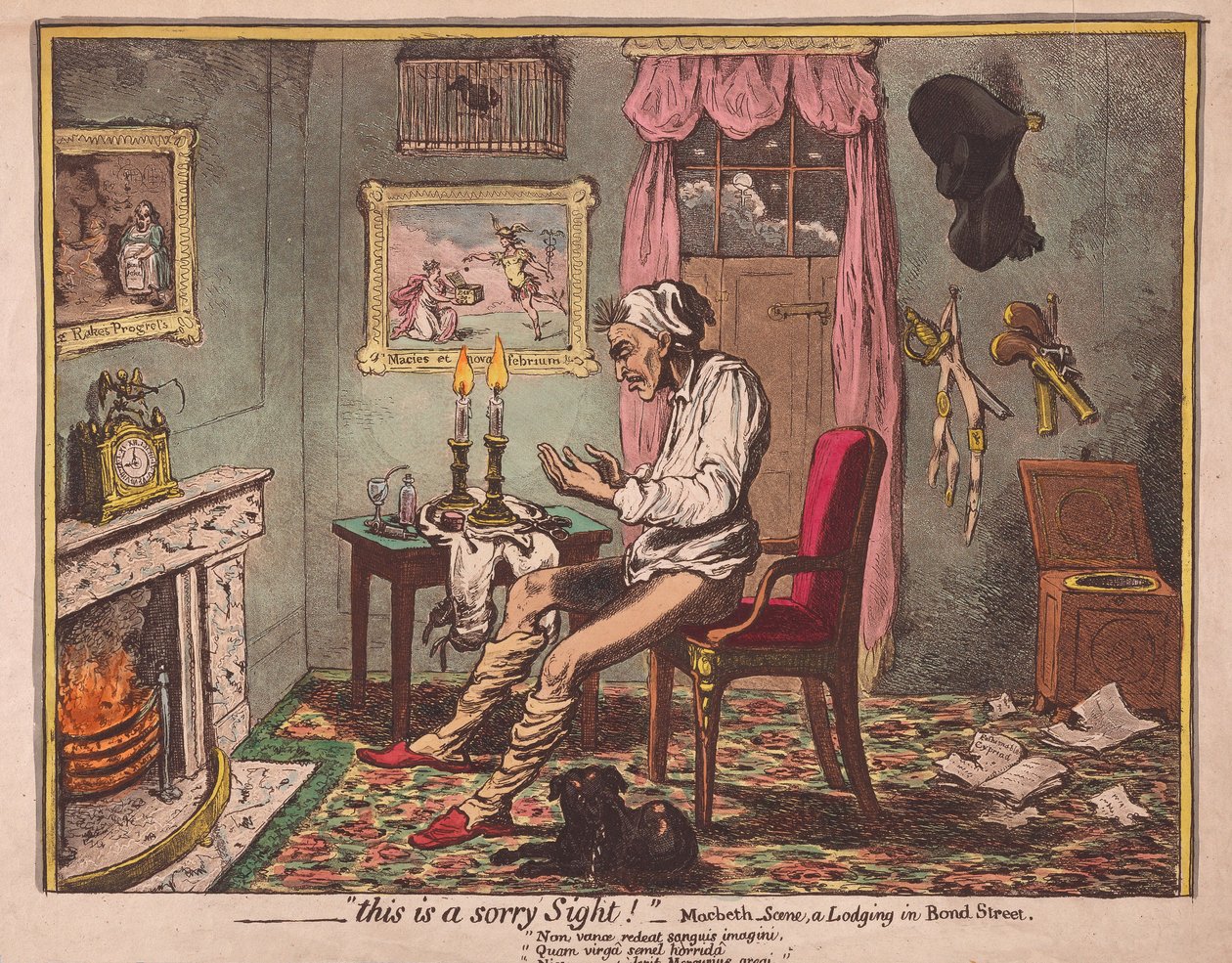 ?.Detta är en ledsen syn! Pub. 1786 (handfärgad gravyr) av James Gillray