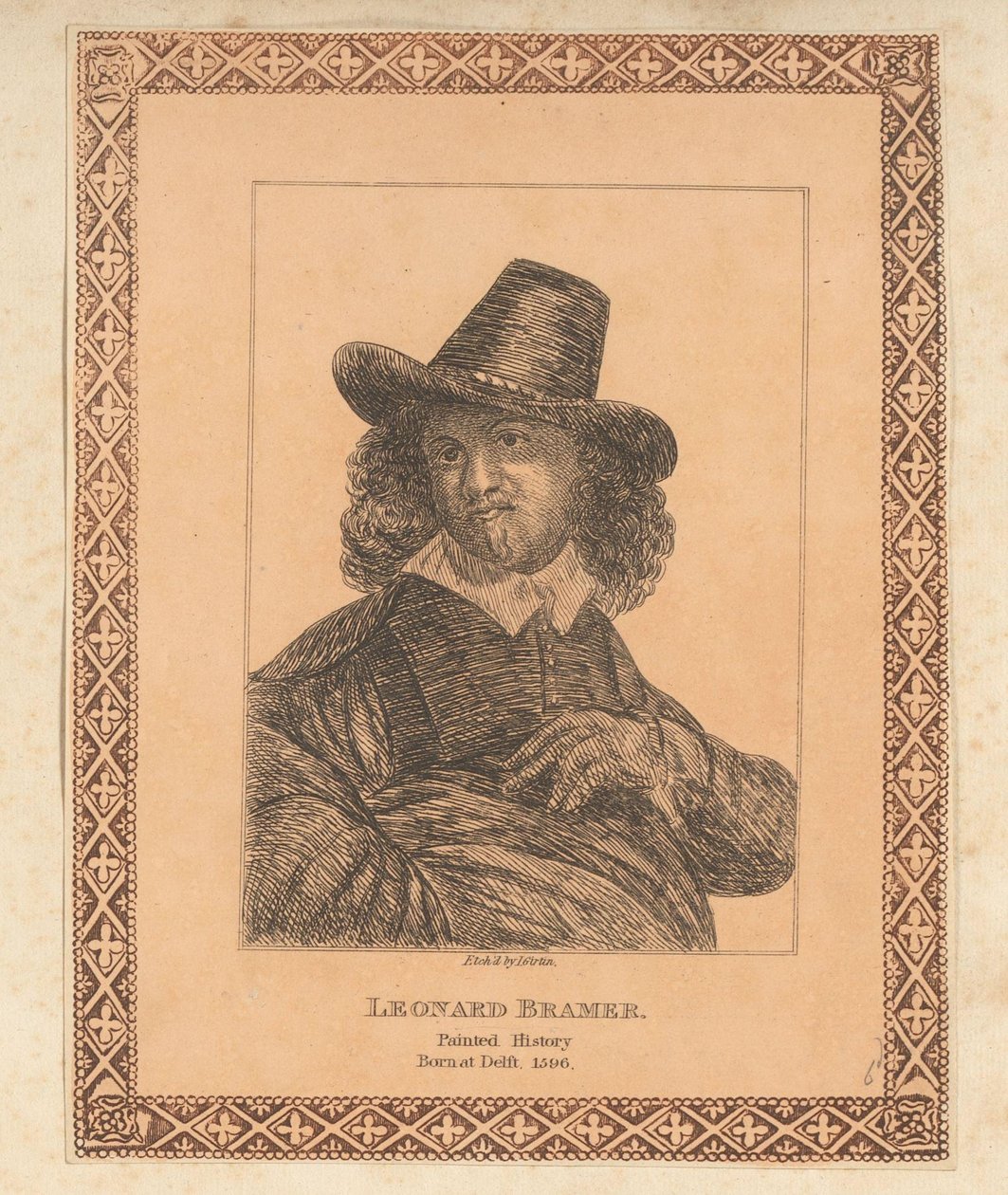 Porträtt av Leonaert Bramer Leonard Bramer (titel på objekt) av James Girtin