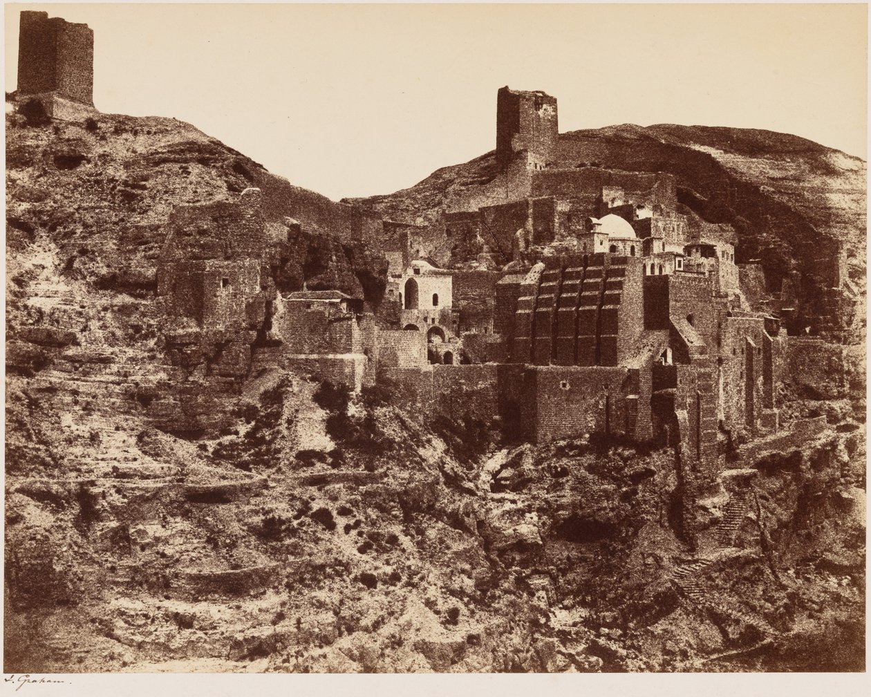 Klostret i Mar Saba,ca. 1855 (foto) av James Graham