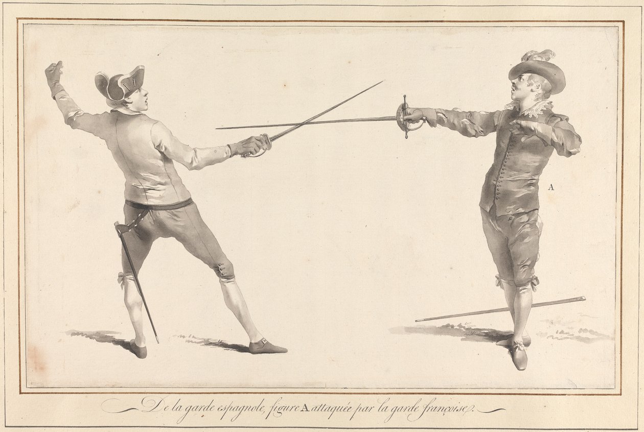 Av det spanska gardet, figur A attackerad av det franska gardet av James Gwin
